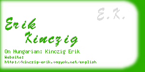 erik kinczig business card